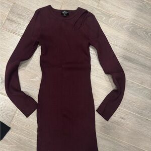 Elegant Burgundy Knit Dress